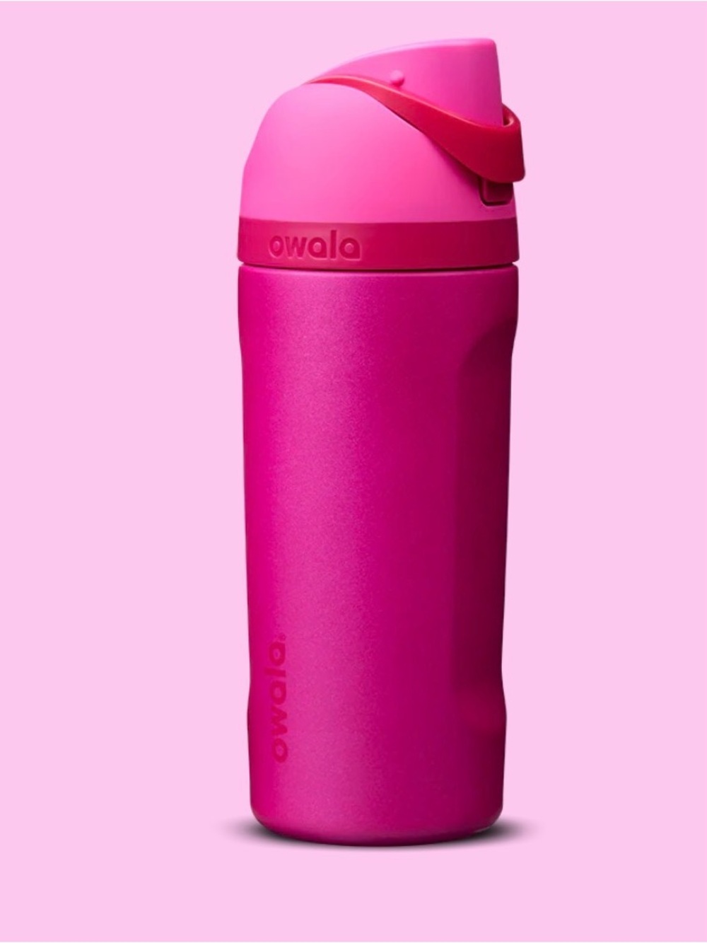 NWOT OWALA FreeSip Kids 16 Oz Shimmering Pink Insulated Water Bottle